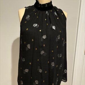 Rebecca Taylor metallic printed sleeveless blouse